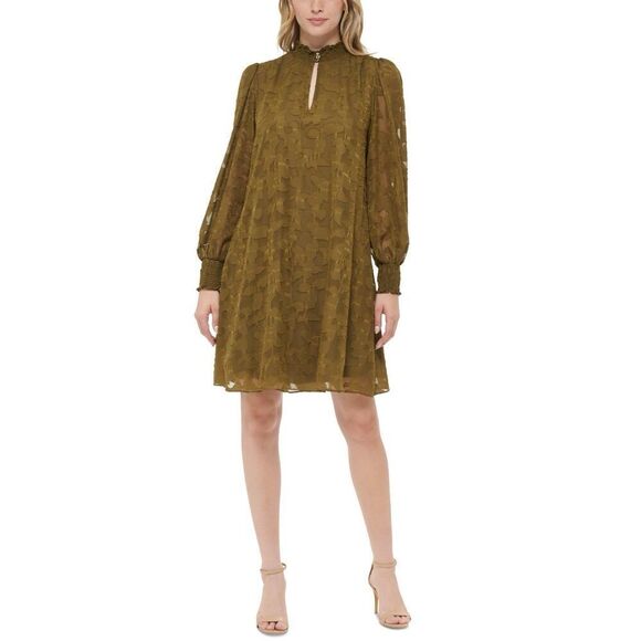 Tommy Hilfiger Womens Petites Chiffon Floral MIDI Dress - Picture 1 of 3